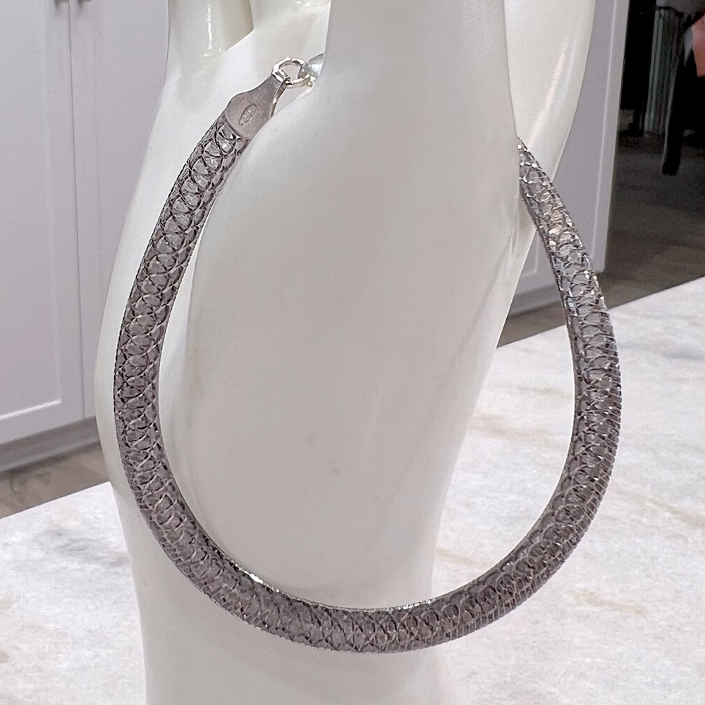 Sterling Silver 7.5” Herringbone Bracelet